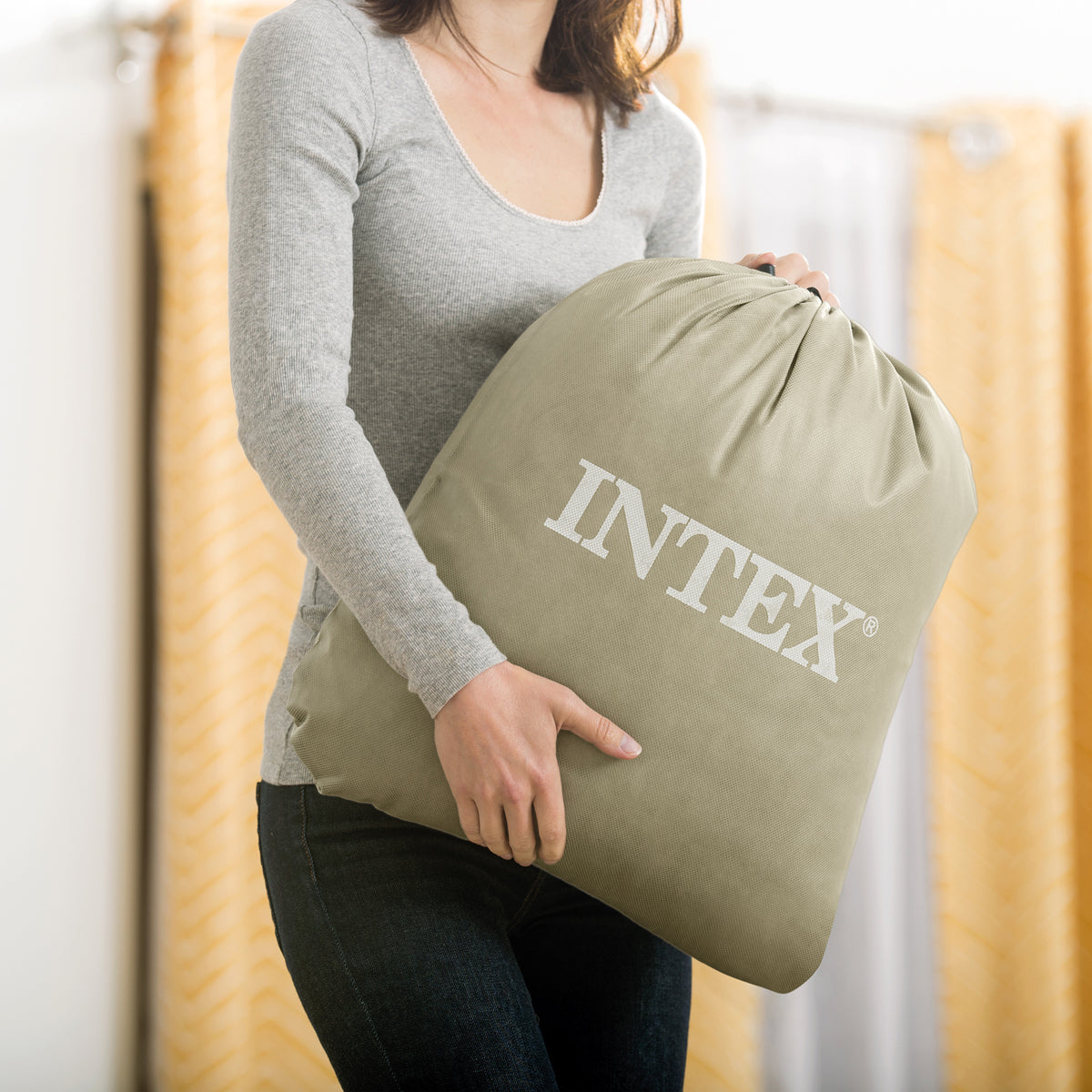 Intex Comfort Deluxe Dura-Beam Air Mattress w/ Built-In Pump, Twin (For Parts)