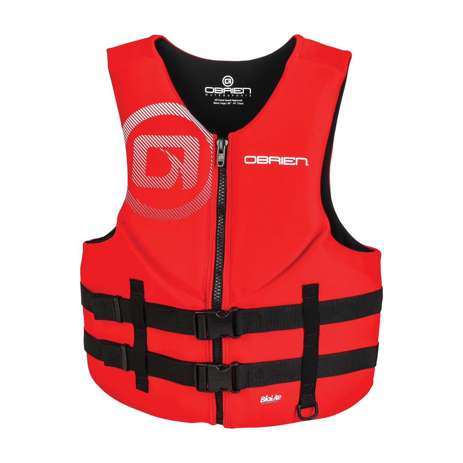 OBrien Biolite Series Traditional Mens Neoprene Boating Life Vest Size XL, Red - VMInnovations