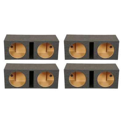QPower QBASS Dual 12 Inch Car Audio Subwoofer Enclosure Box, Charcoal (4 Pack) - VMInnovations
