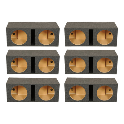 QPower QBASS Dual 12 Inch Car Audio Subwoofer Enclosure Box, Charcoal (6 Pack)