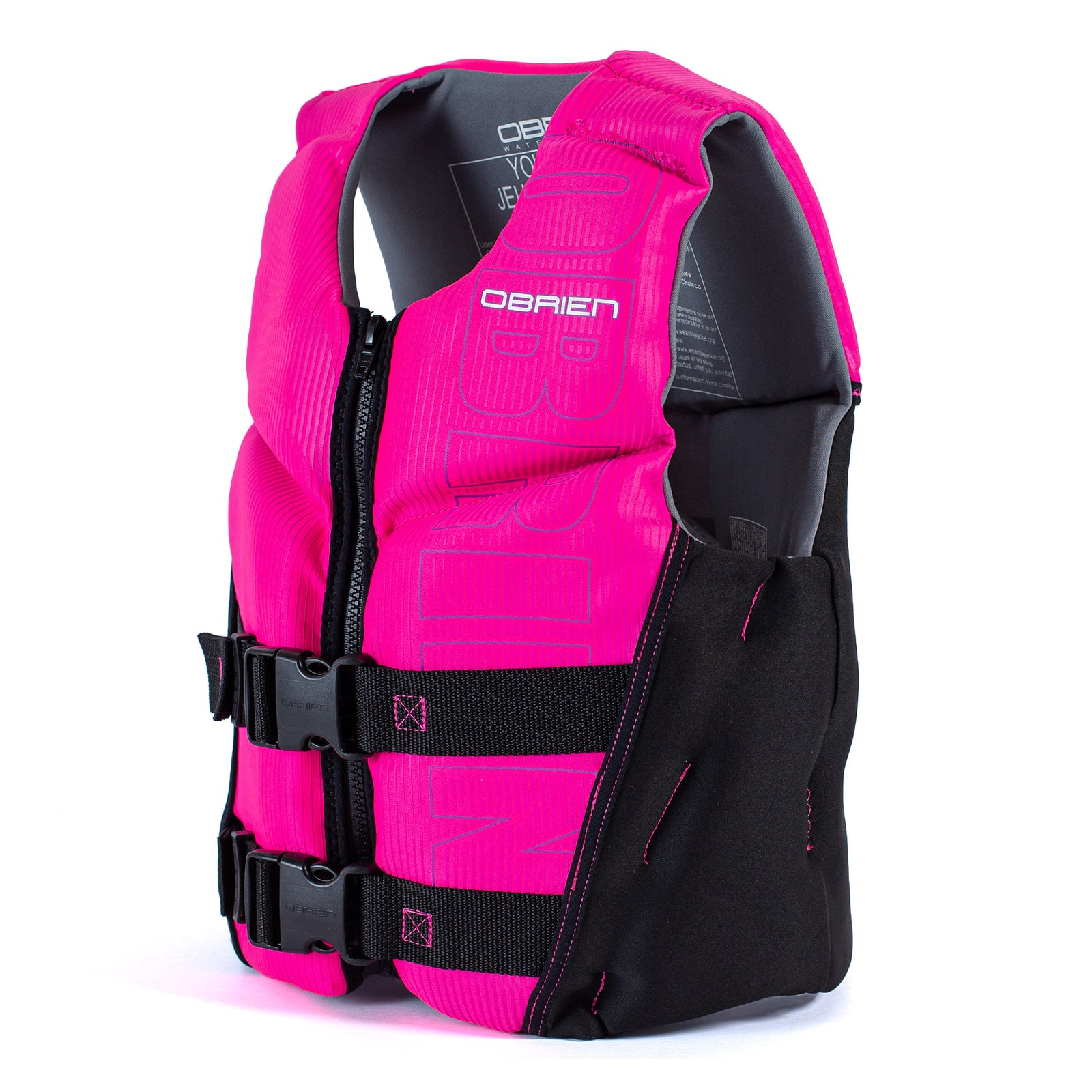 O'Brien Flex V-Back Lightweight Safety Life Jacket, Youth Large, Pink and Black - VMInnovations