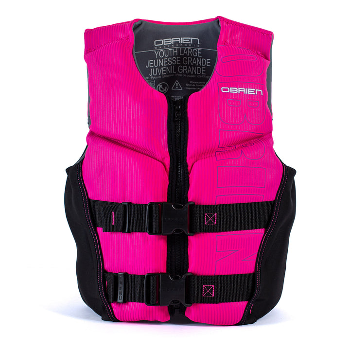 O'Brien Flex V-Back Lightweight Safety Life Jacket, Youth Large, Pink and Black - VMInnovations