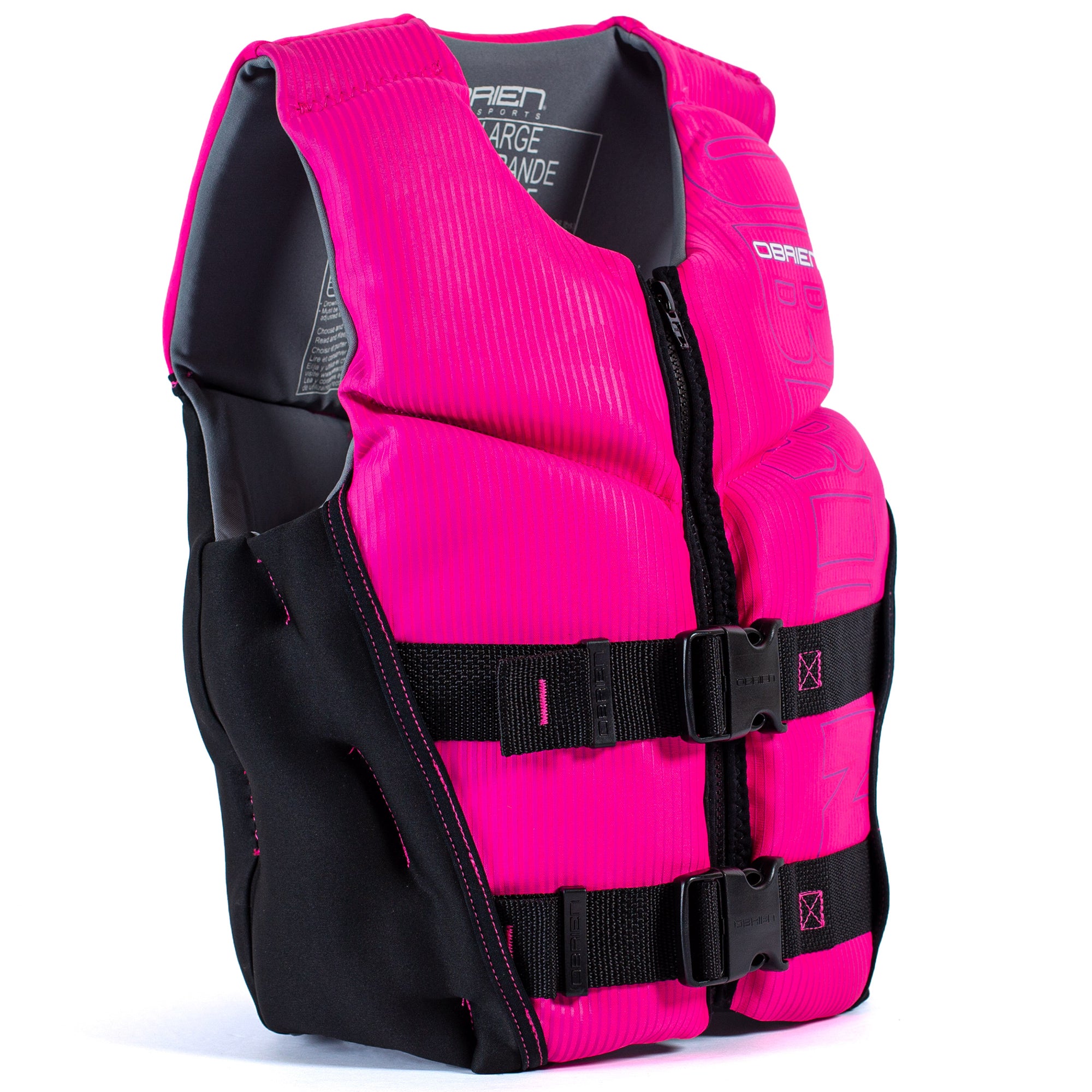 O'Brien Youth Small Flex V-Back Life Vest w/ Zipper & 2 Adjustable Belts, Pink