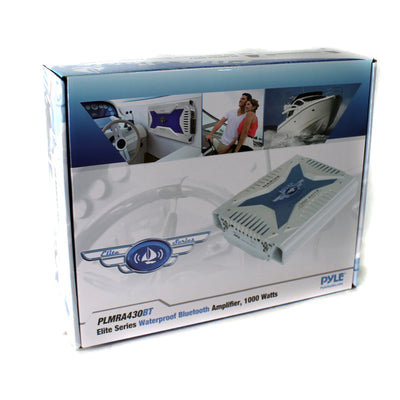 Pyle PLMRA430BT 1000 Watt 4 Channel Amplifier Bluetooth Marine ATV Amp (2 Pack)