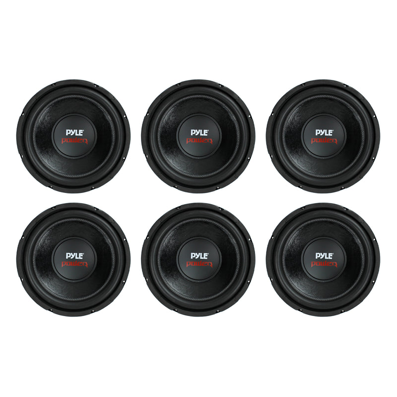 PYLE PLPW12D 12" 1600W 4Ohm DVC Car Stereo Power Subwoofer Dual Coil (6 Pack)