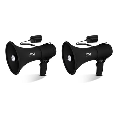 Pyle Portable PA Megaphone Speaker with Built-in Rechargeable Battery (2 Pack)