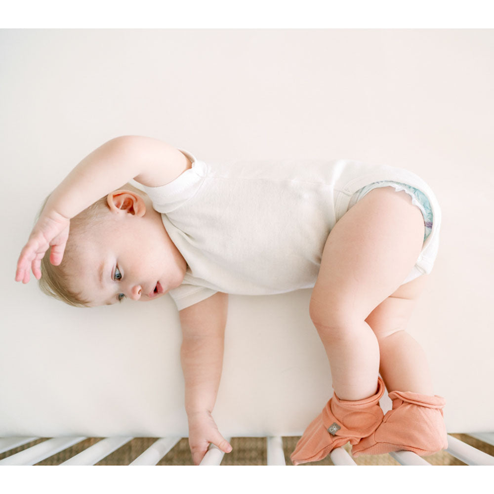 Goumikids Soft Organic Stay On Baby Gripper Boot Booties, 6-12M Prickly Pear - VMInnovations