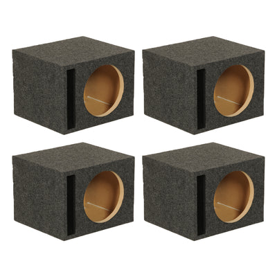 QPower QBASS Dual Vented 12 In Single Subwoofer Enclosure Box, Charcoal (4 Pack)