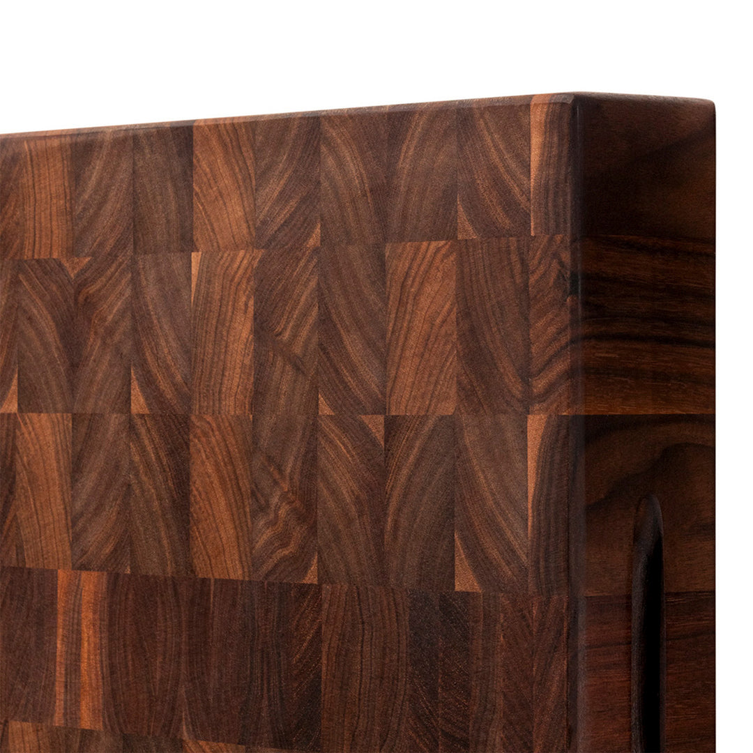 John Boos Large Walnut Wood End Grain Cutting Board for Kitchen, 18" x 18" x 3" - VMInnovations
