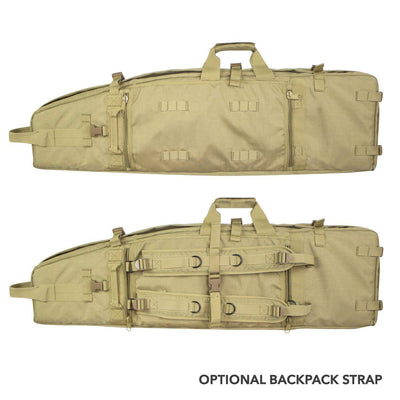 Elkton Outdoors ELK-RIFB-TAN Tactical Rifle Drag Bag w/ Optional Backpack Straps - VMInnovations