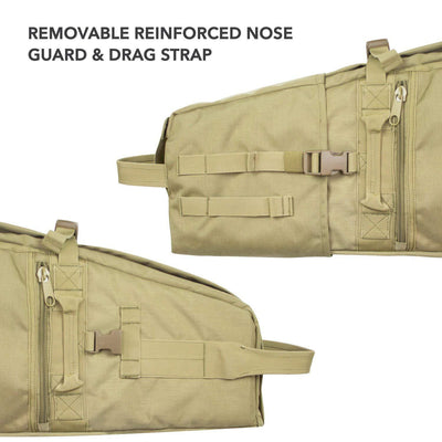 Elkton Outdoors ELK-RIFB-TAN Tactical Rifle Drag Bag w/ Optional Backpack Straps - VMInnovations