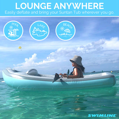 Swimline 90135 Classic Inflatable Cruiser Boat Pool Float with 2 Cup Holders - VMInnovations