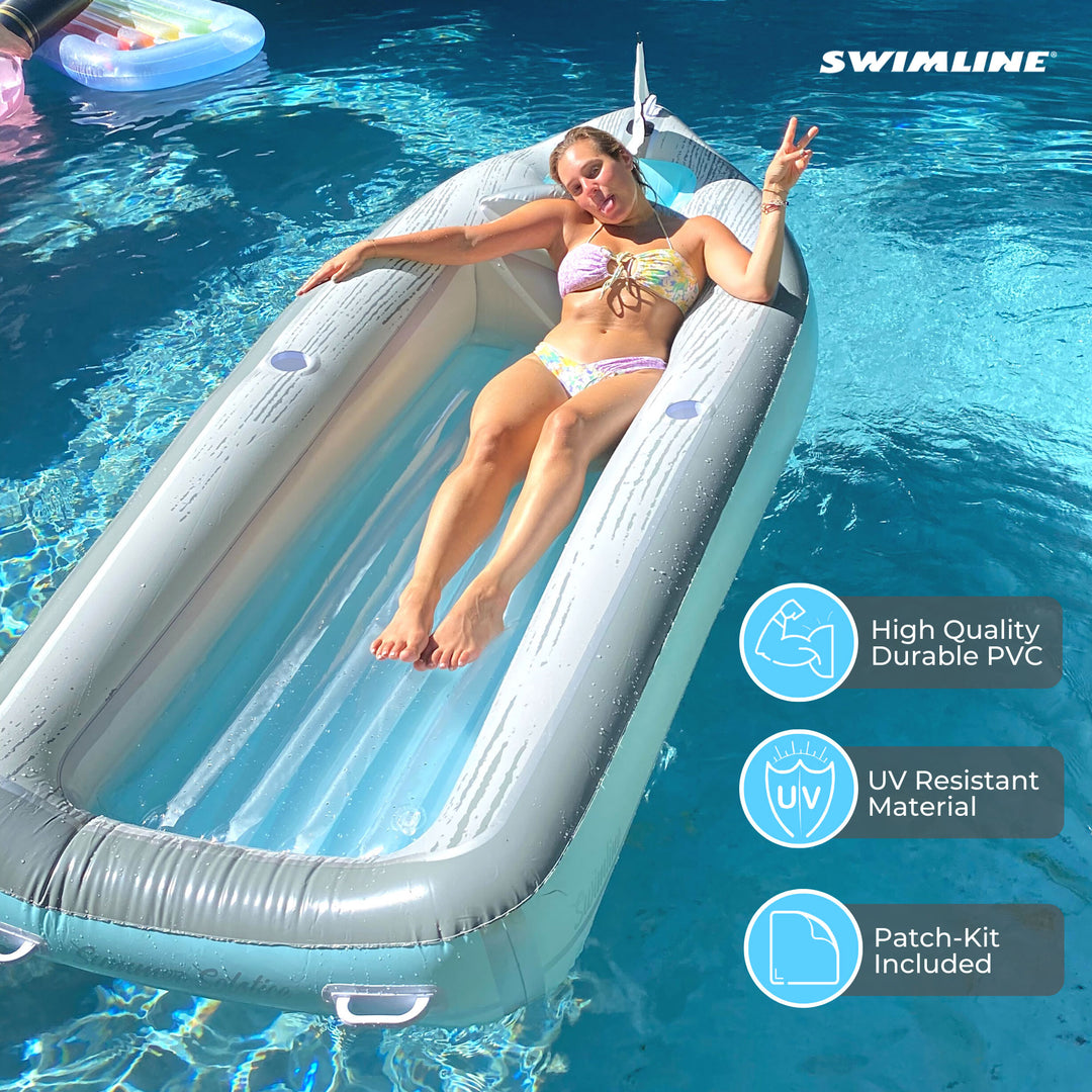 Swimline 90135 Classic Inflatable Cruiser Boat Pool Float with 2 Cup Holders
