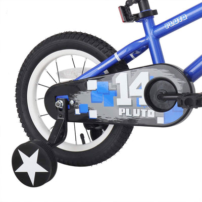Joystar Pluto 16 Inch Ages 4 to 7 Kids Boys Bike with Training Wheels, Blue