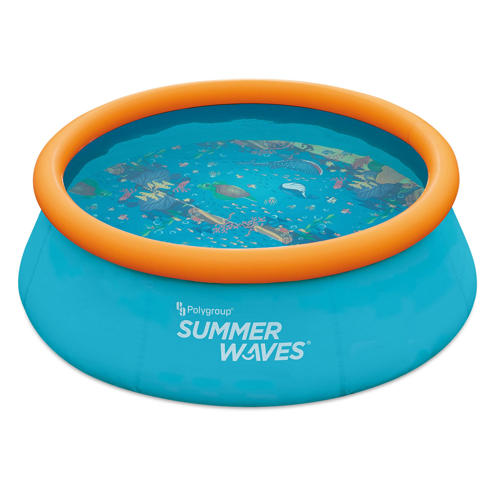 Summer Waves 8 Ft Wide Inflatable Quick Set Pool w/ 3D Graphics & Goggles (Used) - VMInnovations