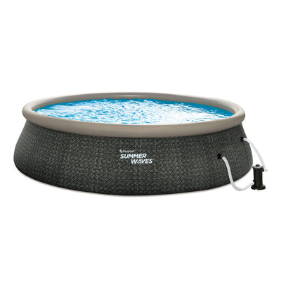 Summer Waves 18ft x 48in Quick Set Ring Above Ground Pool, Dark Gray  (Used)