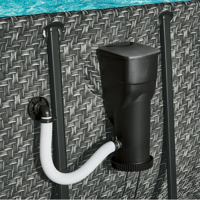 Summer Waves SkimmerPlus 1500 Gallon Above Ground Framed Pool Filter Pump, Black