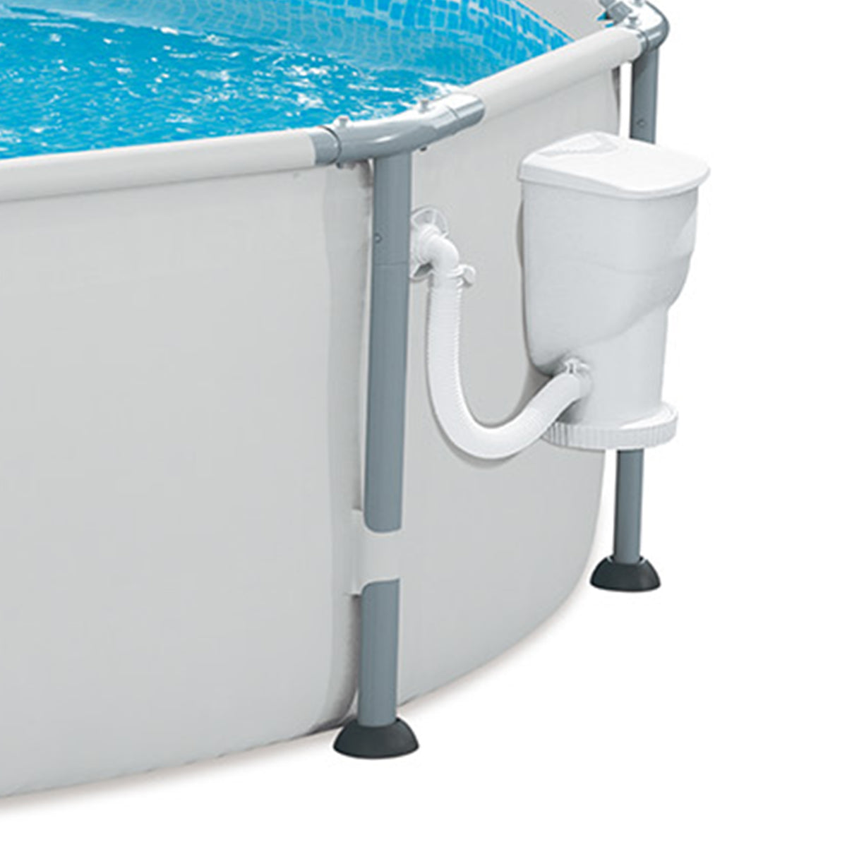Summer Waves Elite 12 Foot Metal Frame Above Ground Pool Set with Filter Pump