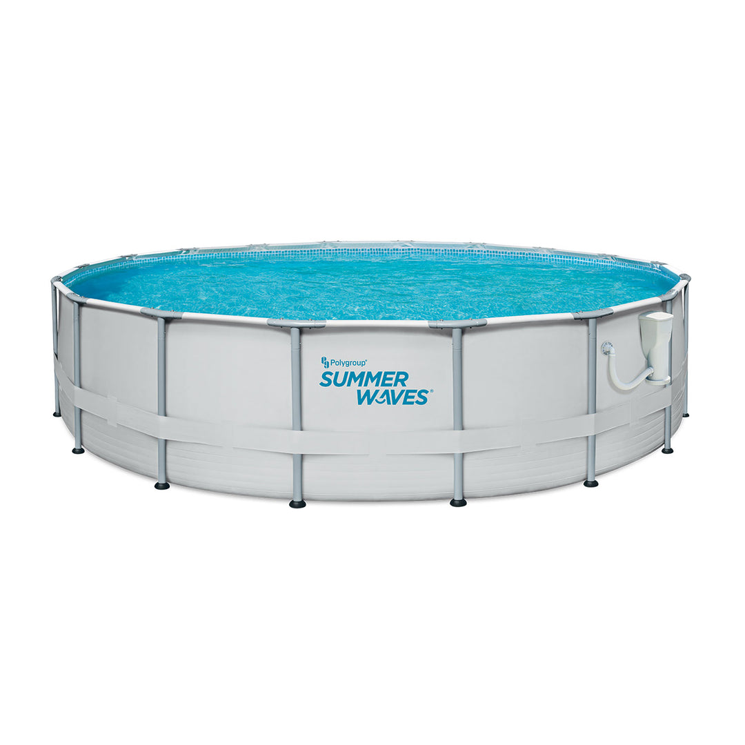 Summer Waves Elite 18ft x 48in Metal Frame Above Ground Pool Set w/ Filter Pump