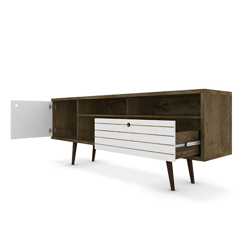 Manhattan Comfort Liberty 70.86 Inch Mid Century Wood TV Stand with Legs (Used)