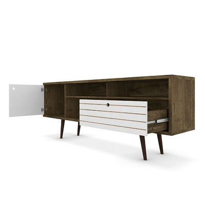 Manhattan Comfort Liberty 70.86 Inch Mid Century Wood TV Stand with Legs (Used)