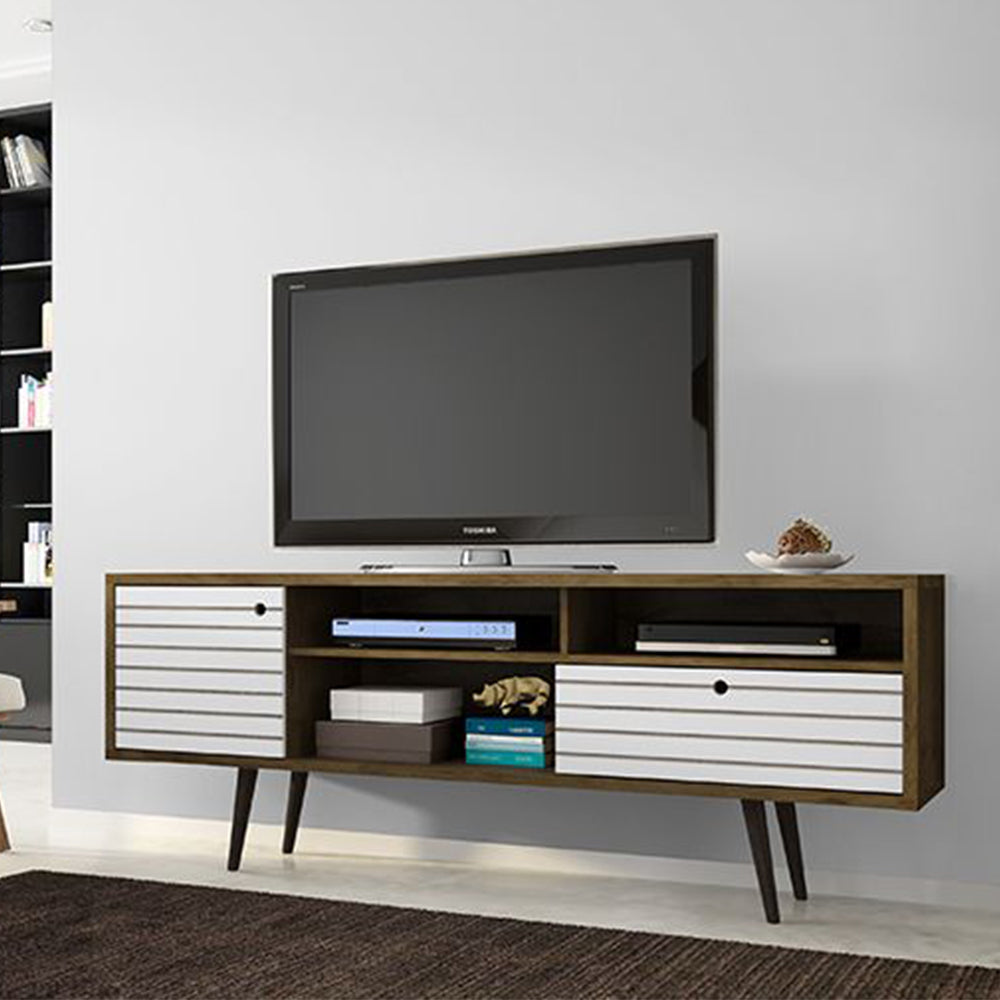 Manhattan Comfort Liberty 70.86 Inch Mid Century Wood TV Stand with Legs (Used)
