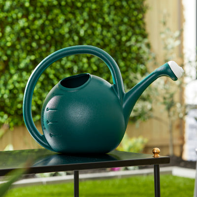 HC Companies 2 Gallon Premium Large Mouth Garden Plant Watering Can, Evergreen