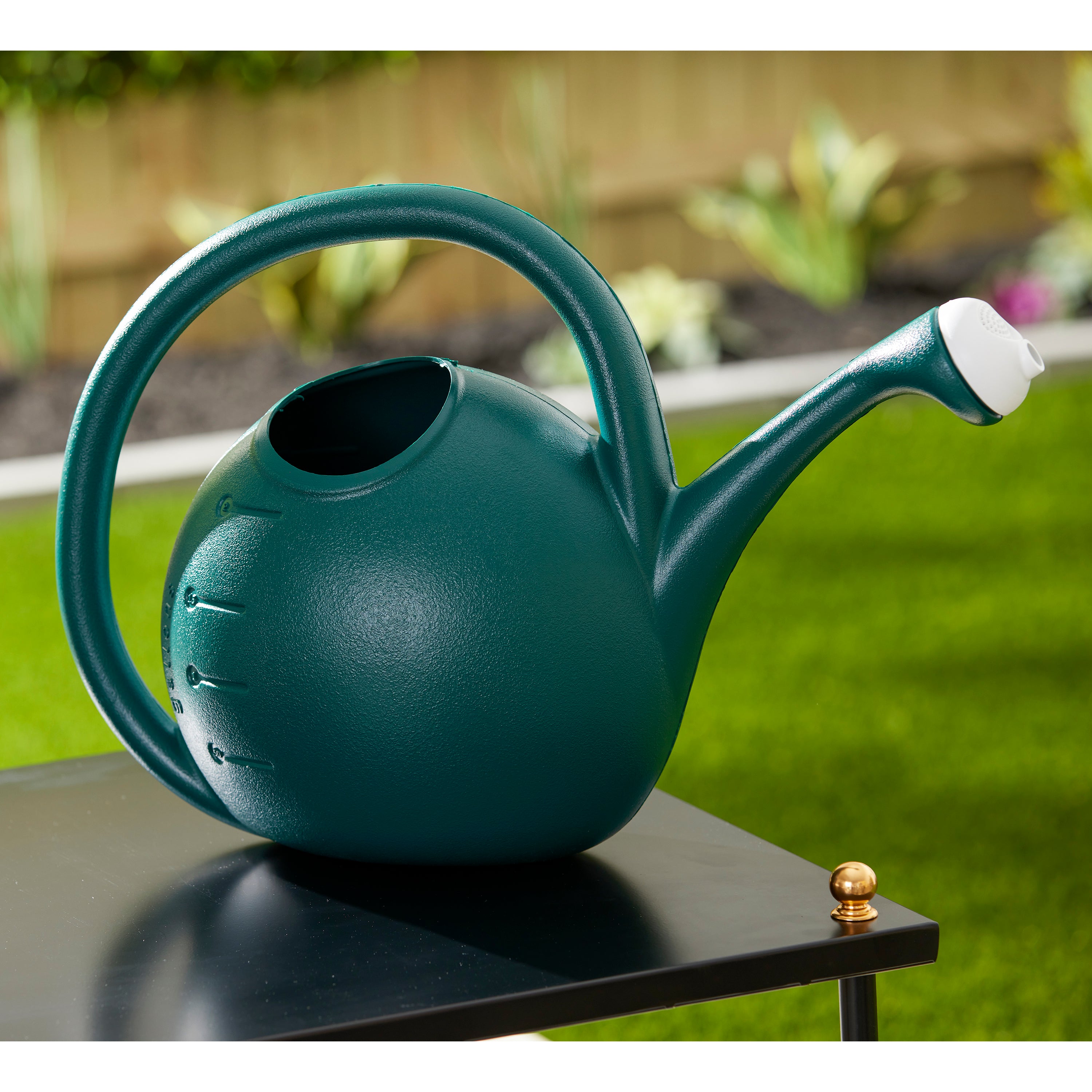 HC Companies 2 Gallon Premium Large Mouth Garden Plant Watering Can, Evergreen