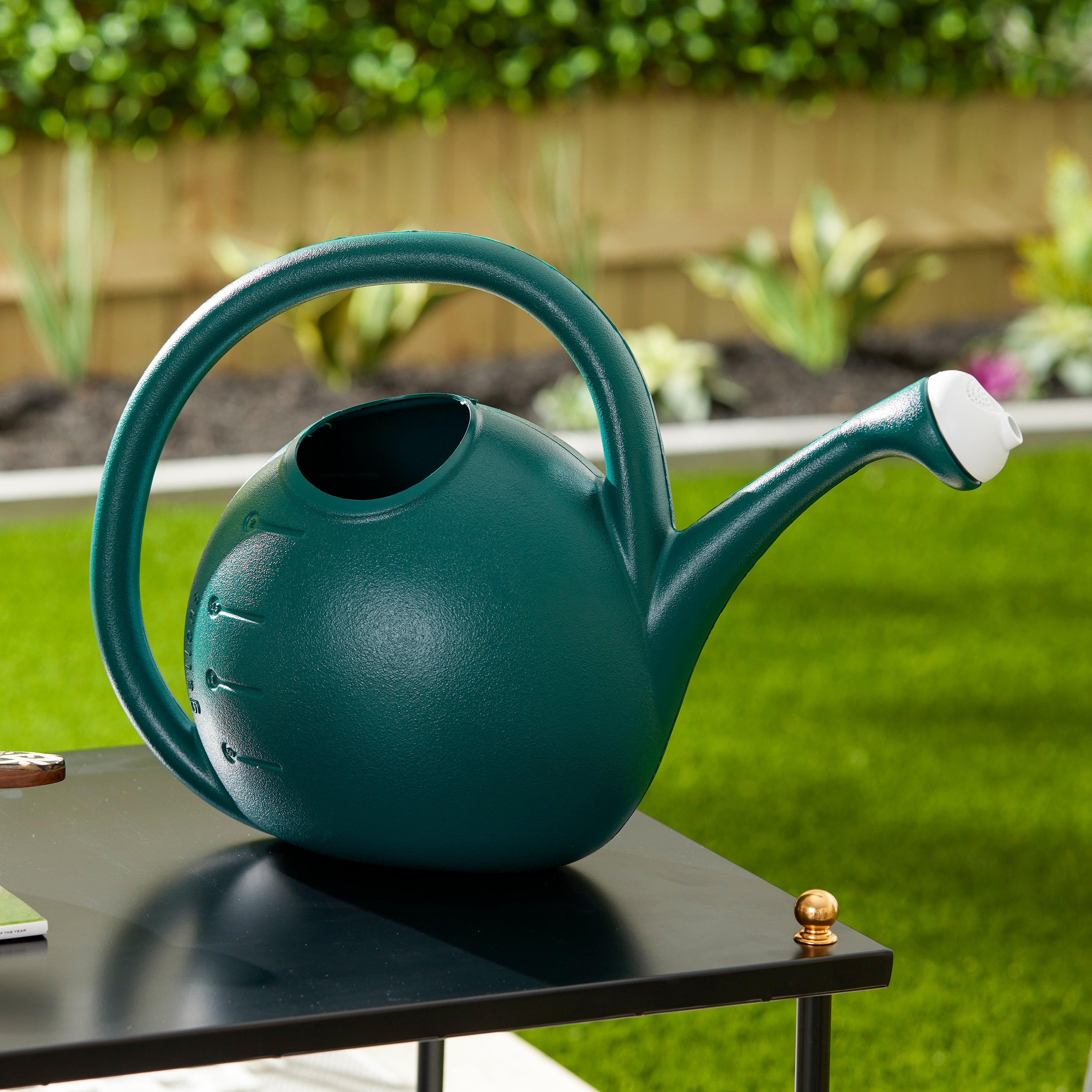HC Companies 2 Gallon Premium Large Mouth Garden Plant Watering Can, Evergreen