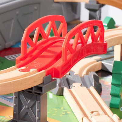 Hape 70 Piece Railway Train Set Table with Battery Powered Locomotive (Open Box)