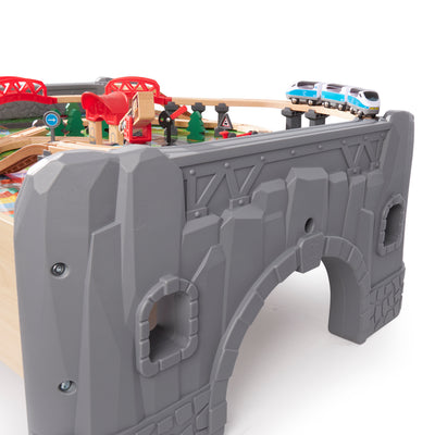 Hape 70 Piece Railway Train Set Table with Battery Powered Locomotive (Open Box)