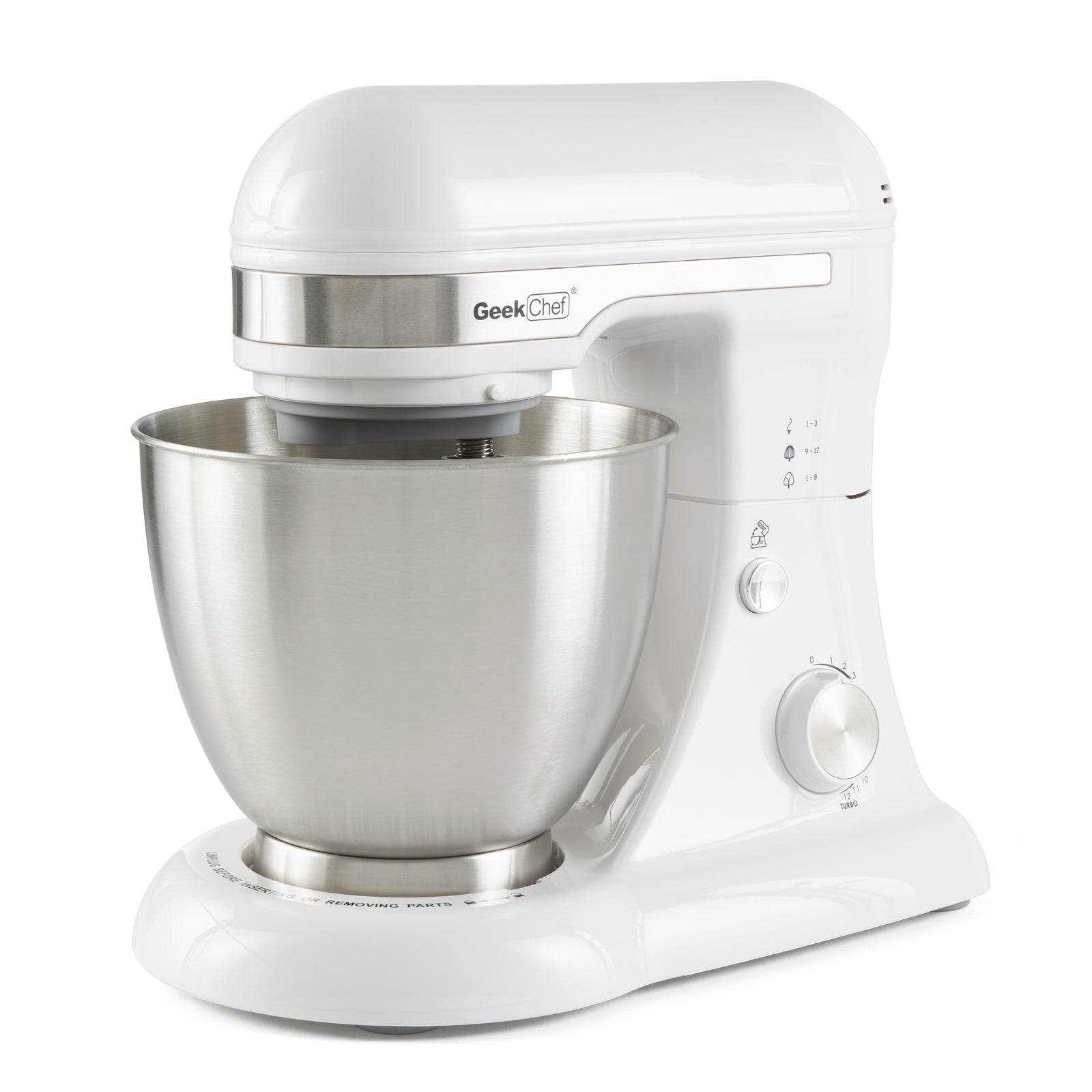 Geek Chef Stainless Steel 4.8 Qt Bowl 12 Speed Baking Food Stand Mixer(Open Box) - VMInnovations