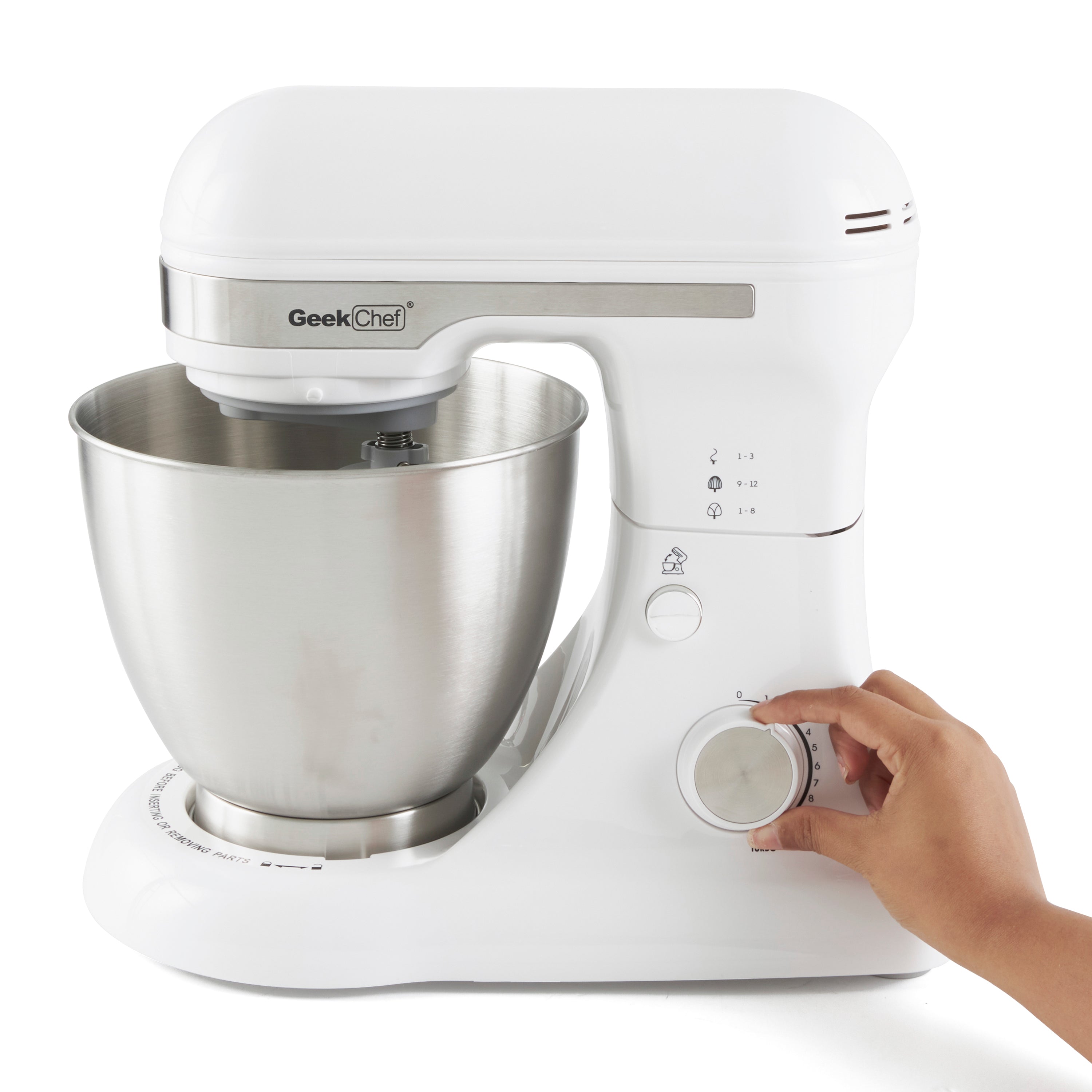 Geek Chef Stainless Steel 4.8 Qt Bowl Baking Food Stand Mixer (For Parts)