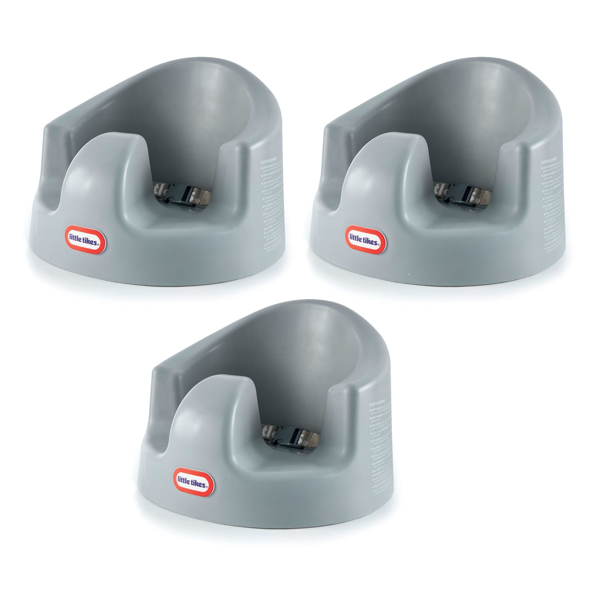 Little Tikes My First Seat Infant Foam Floor Support Baby Chair, Grey (3 Pack)