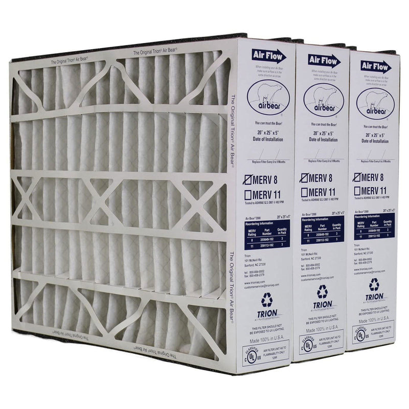 Trion Air Bear 20 x 25 x 5 Inch MERV 8 Air Purifier Filter (3 Pack) (Open Box)