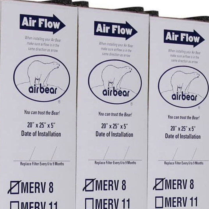 Trion 255649-102 Air Bear 20 x 25 x 5 Inch MERV 8 Air Purifier Filter (3 Pack) - VMInnovations