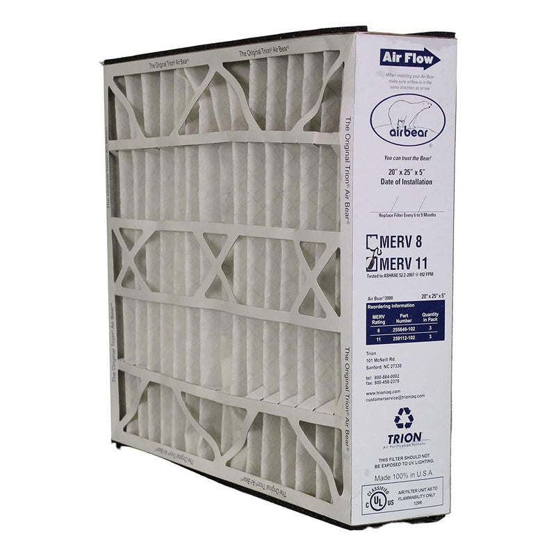 Trion 259112-102 Air Bear 20x25x5 Inch MERV 11 Air Purifier Filter (3 Pack)