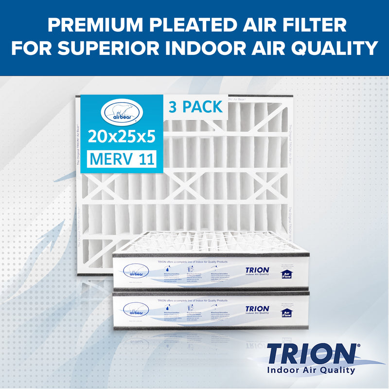 Trion 259112-102 Air Bear 20x25x5 Inch MERV 11 Air Purifier Filter (3 Pk) (Used)