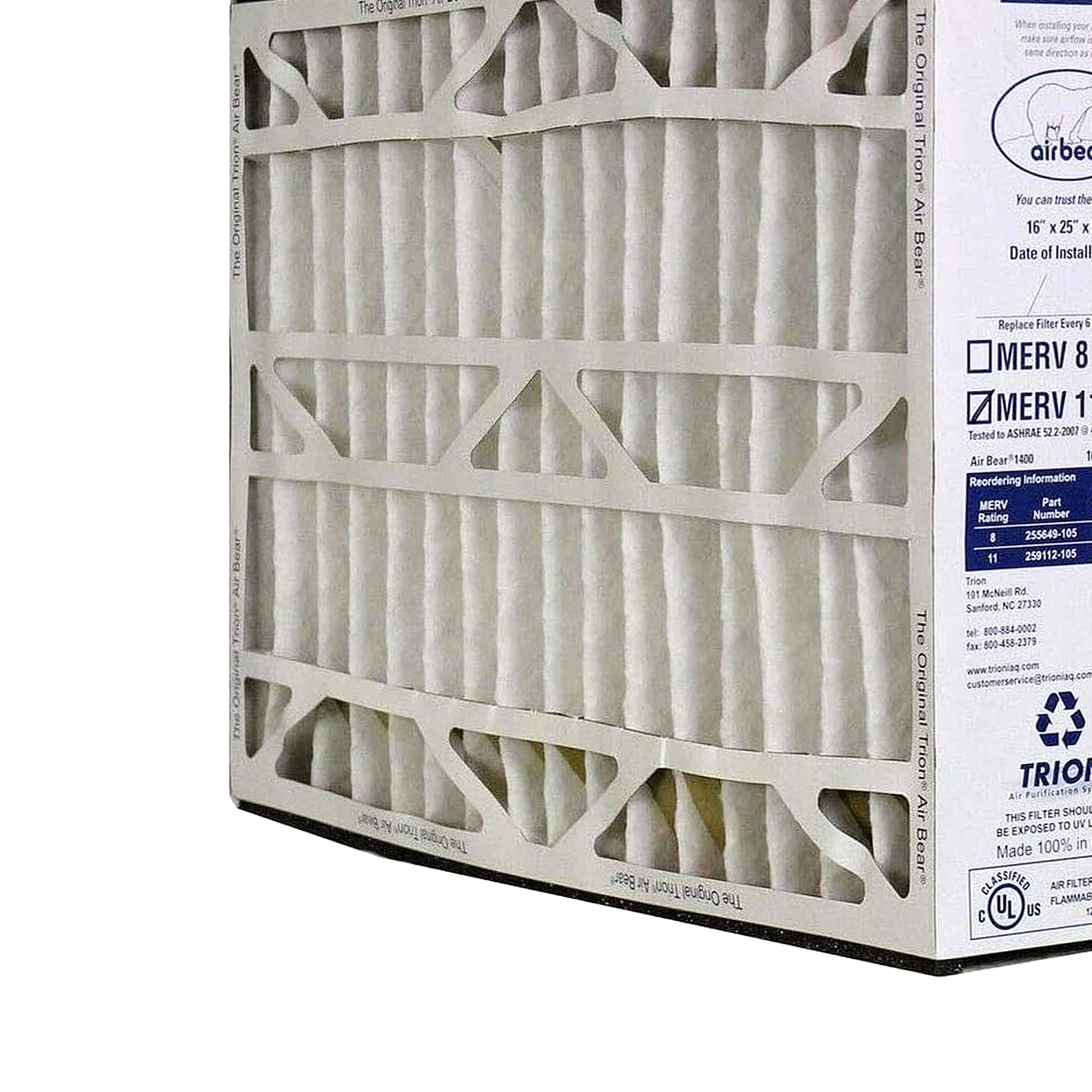 Trion Air Bear 16 x 25 x 5 Inch MERV 11 Air Purifier Filter (3 Pack) (Open Box) - VMInnovations