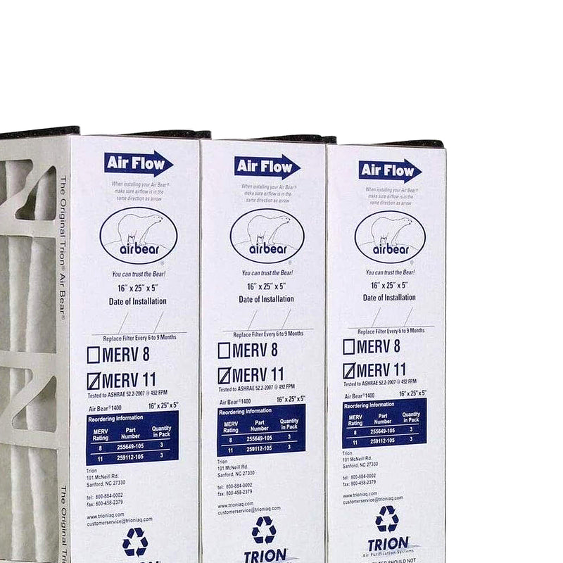 Trion Air Bear 16 x 25 x 5 Inch MERV 11 Air Purifier Filter (3 Pack) (Used)