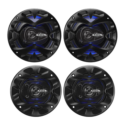 Boss BE654 Rage 6.5 & 4 x 4 Inch 4 Way Full Range Mobile Audio/Video Speakers