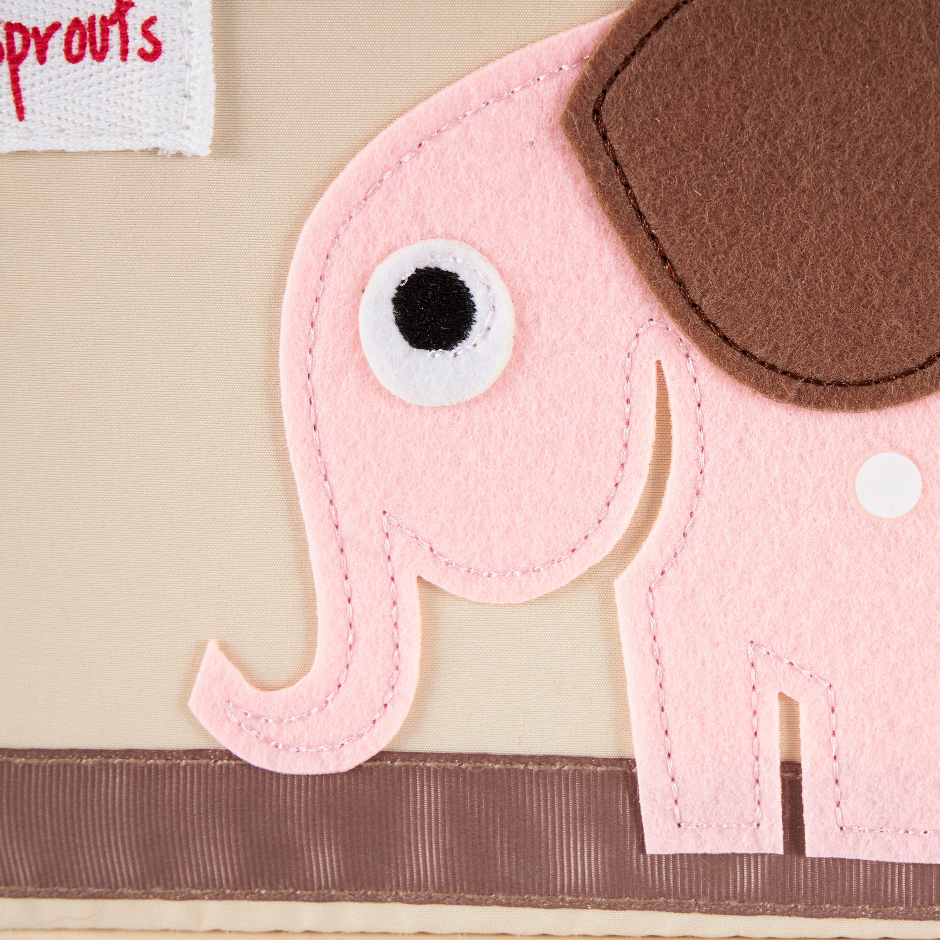 3 Sprouts UDOELE Polyester Divided Portable Diaper Caddy w/ Pink Elephant Design