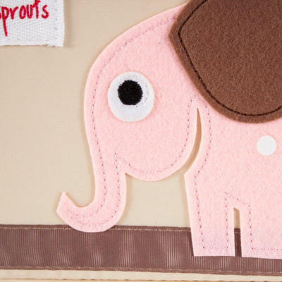3 Sprouts UDOELE Polyester Divided Portable Diaper Caddy w/ Pink Elephant Design