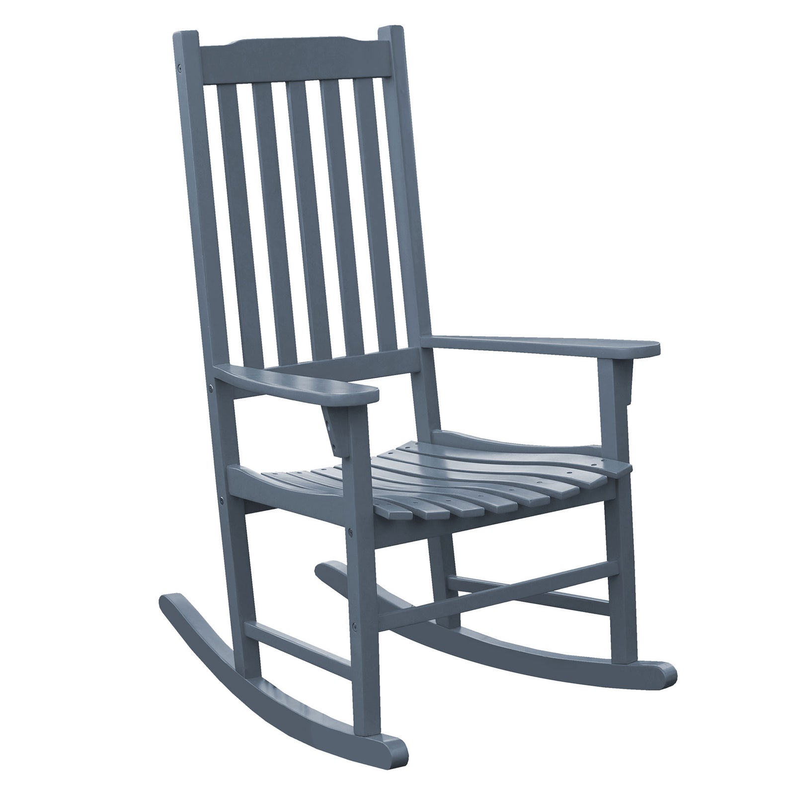 Northbeam Solid Acacia Hardwood Outdoor Patio Slatted Back Rocking Chair, Grey - VMInnovations