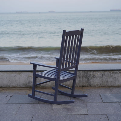 Northbeam Solid Acacia Hardwood Patio Slatted Rocking Chair, Grey (For Parts) - VMInnovations