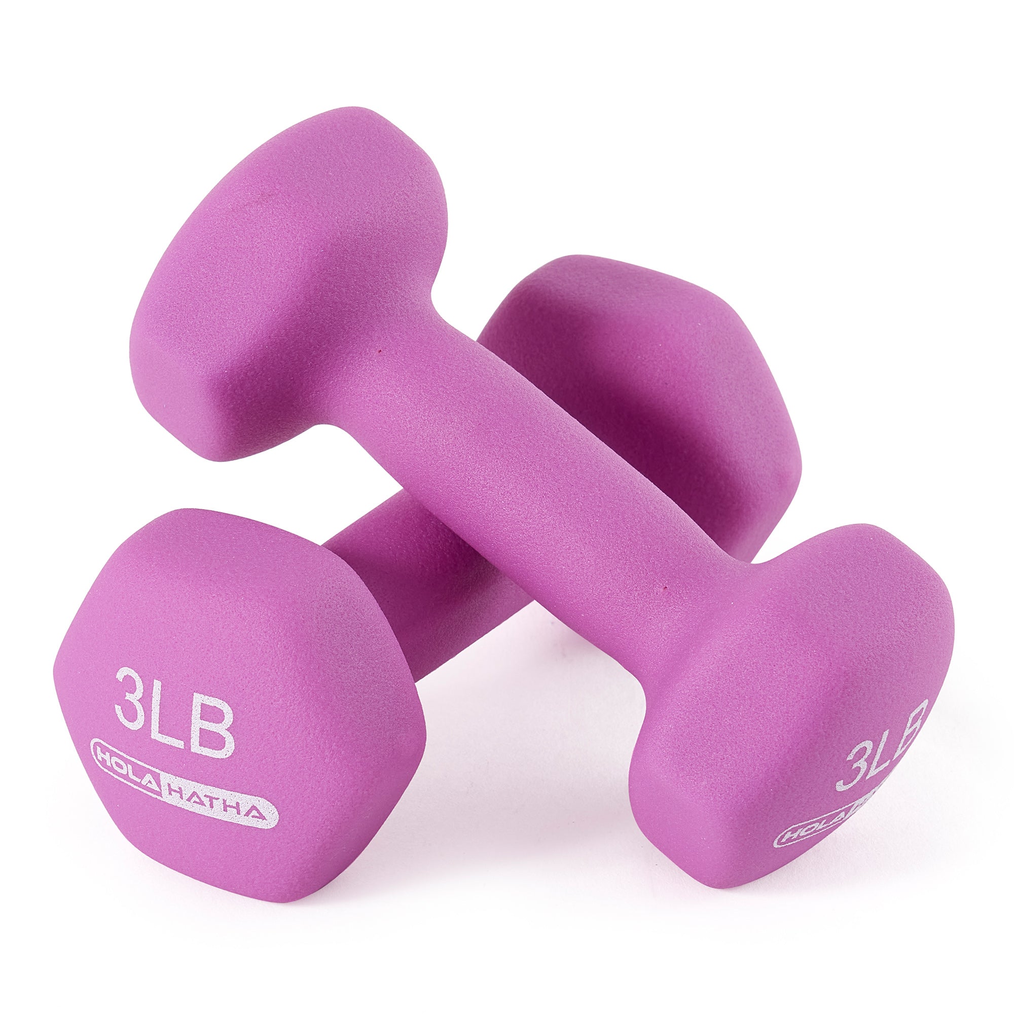 HolaHatha Dumbbell Weight Set w/ 3, 5 and 8 Pound Hand Weights and Rack (Used) - VMInnovations
