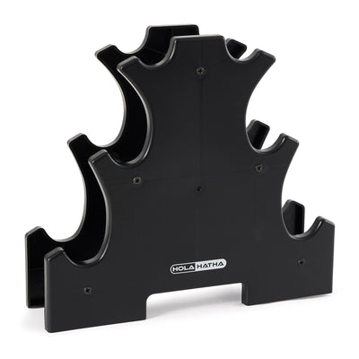 HolaHatha Dumbbell Weight Set w/ 3, 5 and 8 Pound Hand Weights and Rack (Used) - VMInnovations