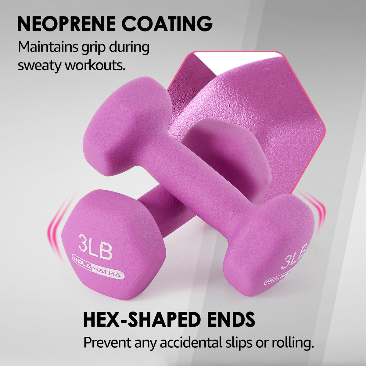 HolaHatha Dumbbell Weight Set w/ 3, 5 and 8 Pound Hand Weights, Rack (For Parts) - VMInnovations