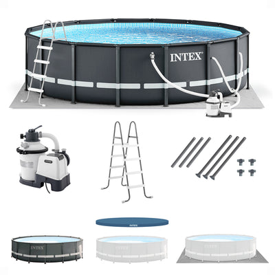 Intex Ultra XTR Frame 14' x 42" Round Above Ground Outdoor Swimming Pool Set