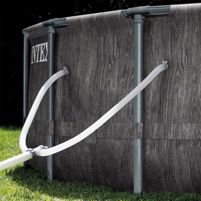Intex Greywood Prism Frame 12'x30" Round Above Ground Swimming Pool, Grey Design